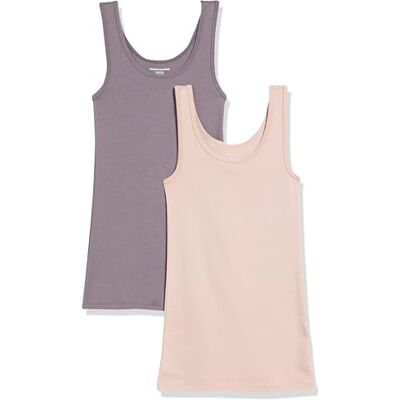 Amazon Essentials Damen Tanktop, Schmale Passform, 2er-Pack, Mauve/Zartrosa, XXL Amazon Essentials Damen Tanktop, Schmale Passform, 2er-Pack, Mauve/Zartrosa, XXL