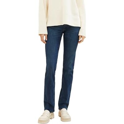 TOM TAILOR Damen 1008119 Alexa Straight Jeans, 10282 Dark Stone Wash Denim, 34W / 30L EU TOM TAILOR Damen 1008119 Alexa Straight Jeans, 10282 Dark Stone Wash Denim, 34W / 30L EU