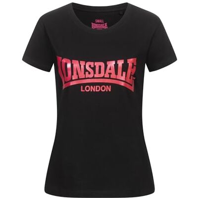Lonsdale Damen Cartmel T-Shirt, Black/Pink, XXL EU Lonsdale Damen Cartmel T-Shirt, Black/Pink, XXL EU