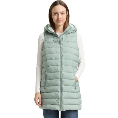 TOM TAILOR Damen 1049106 Weste, 28991 Gleam Jade Green, XL EU TOM TAILOR Damen 1049106 Weste, 28991 Gleam Jade Green, XL EU