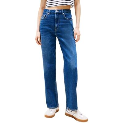 Tommy Jeans Damen Jeans Hose Layla Slim High Waist, Blau (Denim Dark), 32W/34L Tommy Jeans Damen Jeans Hose Layla Slim High Waist, Blau (Denim Dark), 32W/34L