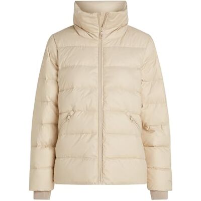 Tommy Hilfiger Damen Pufferjacke Down Funnel Jacket Kurz, Beige (Classic Beige), XXS Tommy Hilfiger Damen Pufferjacke Down Funnel Jacket Kurz, Beige (Classic Beige), XXS