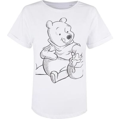 Disney Damen Winnie the Pooh Sketch T Shirt, Weiß (White White), 36 EU Disney Damen Winnie the Pooh Sketch T Shirt, Weiß (White White), 36 EU