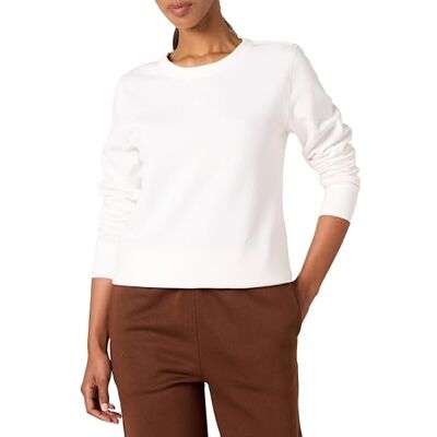 Amazon Essentials Damen Fleece-Sweatshirt zum Überziehen mit Rundhalsausschnitt (In Übergröße erhältlich), Weiß, XXL Amazon Essentials Damen Fleece-Sweatshirt zum Überziehen mit Rundhalsausschnitt (In Übergröße erhältlich), Weiß, XXL