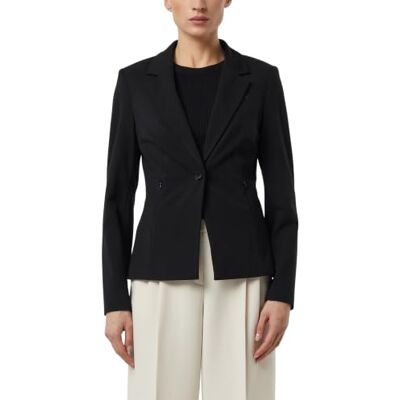 COMMA Taillierter Blazer aus weichem Jersey mit Reißverschlusstaschen COMMA Taillierter Blazer aus weichem Jersey mit Reißverschlusstaschen