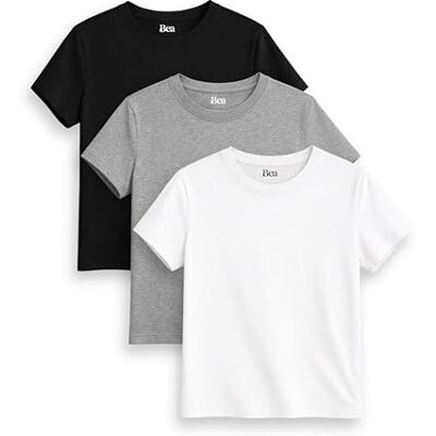 Bea 3er Pack T Shirt Damen Besonders Weich Entspannte Reguläre Passform, Mittleres Gewicht, 100% Baumwolle Tshirt Damen Bea 3er Pack T Shirt Damen Besonders Weich Entspannte Reguläre Passform, Mittleres Gewicht, 100% Baumwolle Tshirt Damen