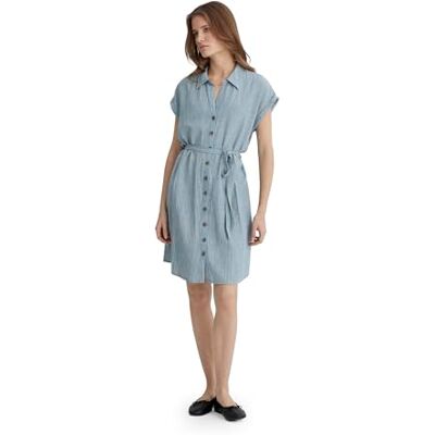 Mavi Damen Short Sleeve Woven Dress Kleid, Stripe Blue, XS Mavi Damen Short Sleeve Woven Dress Kleid, Stripe Blue, XS