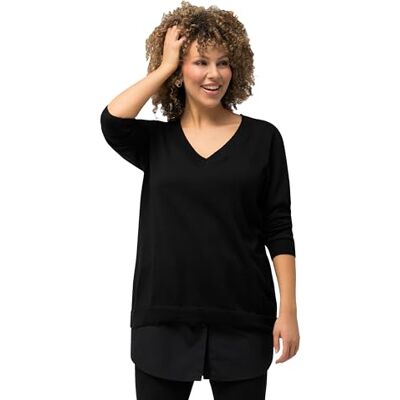 Ulla Popken Damen große Größen Übergrößen Plus Size Blusen-Verlängerung, A-Linie, Elastikbund, gerundeter Saum Ulla Popken Damen große Größen Übergrößen Plus Size Blusen-Verlängerung, A-Linie, Elastikbund, gerundeter Saum