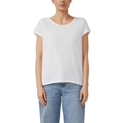 s.Oliver T-Shirt mit Rollkanten und Flammgarnstruktur s.Oliver T-Shirt mit Rollkanten und Flammgarnstruktur
