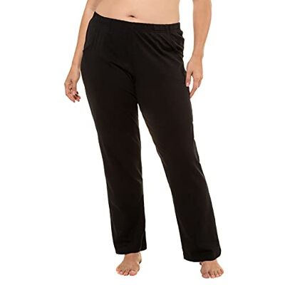 Ulla Popken Damen Boot-Cut Hose, 64083110, Schwarz (schwarz 10), 50/52 Ulla Popken Damen Boot-Cut Hose, 64083110, Schwarz (schwarz 10), 50/52