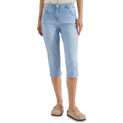Cecil Slim Leg Capri Jeans Light Blue Random Bleached 36 Cecil Slim Leg Capri Jeans Light Blue Random Bleached 36