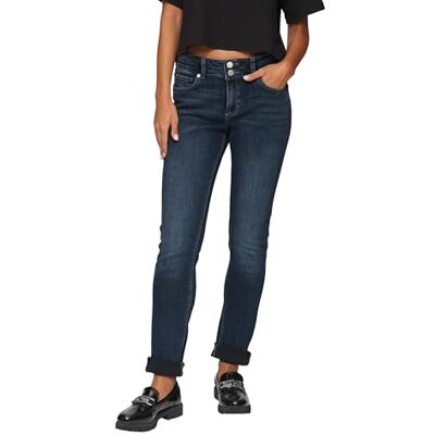 QS s.Oliver Damen Jeans Catie – Slim Fit, Mid Rise, Slim Leg, Denim mit Used-Effekt QS s.Oliver Damen Jeans Catie – Slim Fit, Mid Rise, Slim Leg, Denim mit Used-Effekt