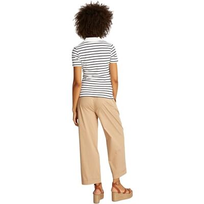 Tommy Hilfiger Damen Poloshirt Kurzarm 1985 Pique Slim Fit, Mehrfarbig (Breton Ecru/Dark Night Navy STP), M Tommy Hilfiger Damen Poloshirt Kurzarm 1985 Pique Slim Fit, Mehrfarbig (Breton Ecru/Dark Night Navy STP), M