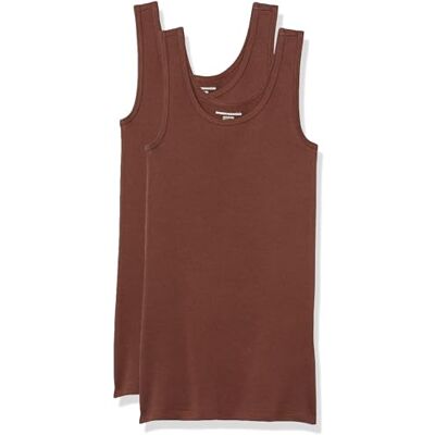 Amazon Essentials Damen Tanktop, Schmale Passform, 2er-Pack, Braun, S Amazon Essentials Damen Tanktop, Schmale Passform, 2er-Pack, Braun, S