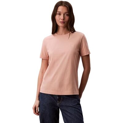 Calvin Damen T-Shirt Kurzarm Archive Jersey Tee mit Rundhalsausschnitt, Rosa (Tuscan Wind), S Calvin Damen T-Shirt Kurzarm Archive Jersey Tee mit Rundhalsausschnitt, Rosa (Tuscan Wind), S