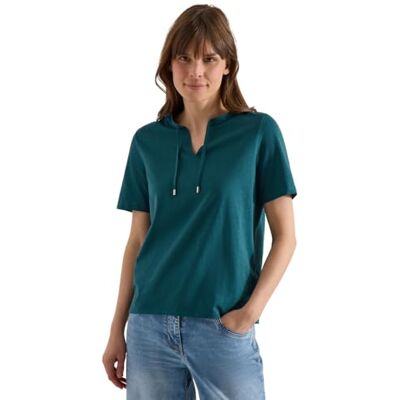 Cecil Kurzarm Shirt mit Split Neck Cecil Kurzarm Shirt mit Split Neck