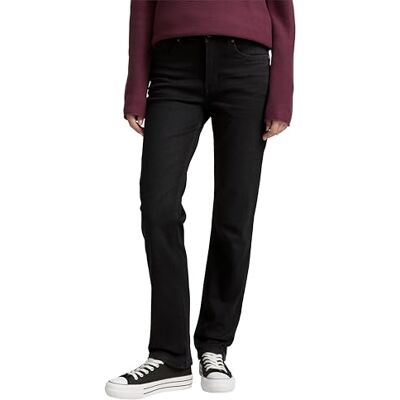 TOM TAILOR Damen 1047852 TTELVA Straight Jeans, 10240 Black Denim, 33W / 30L EU TOM TAILOR Damen 1047852 TTELVA Straight Jeans, 10240 Black Denim, 33W / 30L EU
