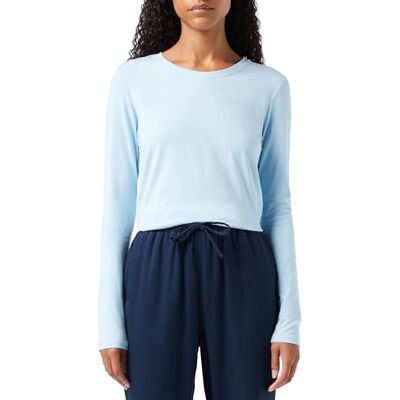 Amazon Essentials Damen Langärmeliges T-Shirt mit Rundhalsausschnitt in klassischer Passform (erhältlich in Übergröße), Himmelblau, Größe S Amazon Essentials Damen Langärmeliges T-Shirt mit Rundhalsausschnitt in klassischer Passform (erhältlich in Übergröße), Himmelblau, Größe S