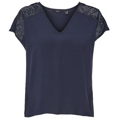 VERO MODA VMRUSK LACE V-Neck SS TOP WVN GA VERO MODA VMRUSK LACE V-Neck SS TOP WVN GA