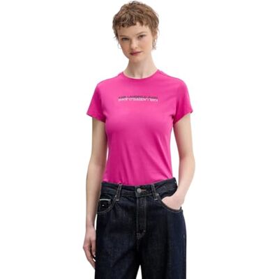 KARL LAGERFELD JEANS , Women's, Slim Short Sleeve Reflection Tee, Slim Fit, Very Berry, M KARL LAGERFELD JEANS , Women's, Slim Short Sleeve Reflection Tee, Slim Fit, Very Berry, M
