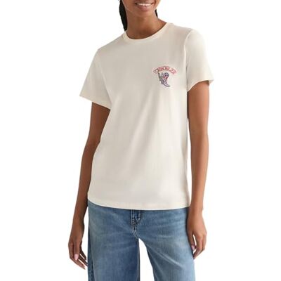 Wrangler T Shirt Damen Regular Fit Sign Off Tee Bellflower Wrangler T Shirt Damen Regular Fit Sign Off Tee Bellflower