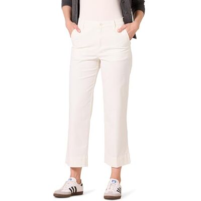 Amazon Essentials Damen Knöchellange Hose mit weitem Bein, hohe Taille, schmale Passform, Khaki, Eierschalenweiß, 16 Short Amazon Essentials Damen Knöchellange Hose mit weitem Bein, hohe Taille, schmale Passform, Khaki, Eierschalenweiß, 16 Short