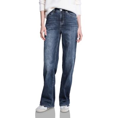 Street One Studio Wide Leg Jeans Dark Blue Clean Wash 28 Street One Studio Wide Leg Jeans Dark Blue Clean Wash 28