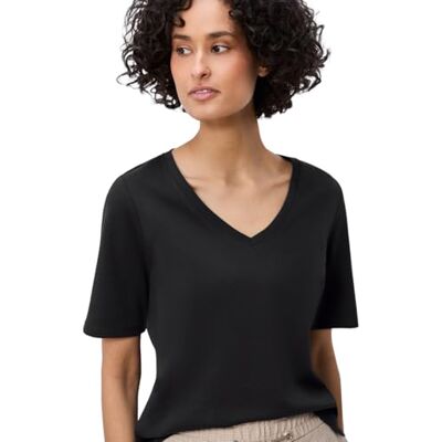 Street One Damen Basic T-Shirt mit V-Neck in Unifarbe Street One Damen Basic T-Shirt mit V-Neck in Unifarbe