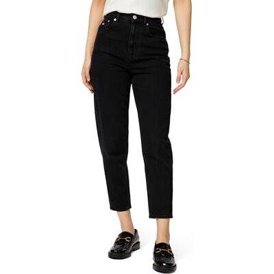 Tommy Jeans Damen Jeans Hose Mom Jean Knöchelfrei, Schwarz (Denim Black), 31W/34L Tommy Jeans Damen Jeans Hose Mom Jean Knöchelfrei, Schwarz (Denim Black), 31W/34L