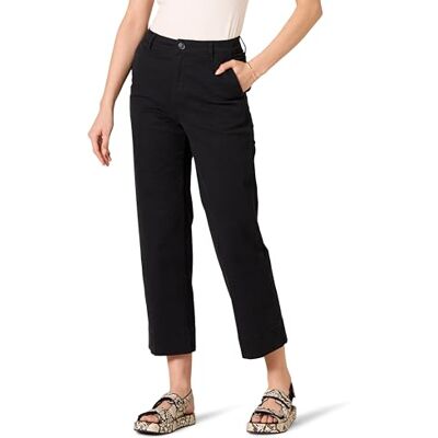 Amazon Essentials Damenhose mit hoher Taille, schmale Passform, knöchellang, weites Bein, Khaki, Schwarz, 38 Amazon Essentials Damenhose mit hoher Taille, schmale Passform, knöchellang, weites Bein, Khaki, Schwarz, 38