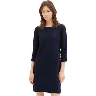 TOM TAILOR Denim Damen Mini Kleid mit fixierten Raffärmeln TOM TAILOR Denim Damen Mini Kleid mit fixierten Raffärmeln