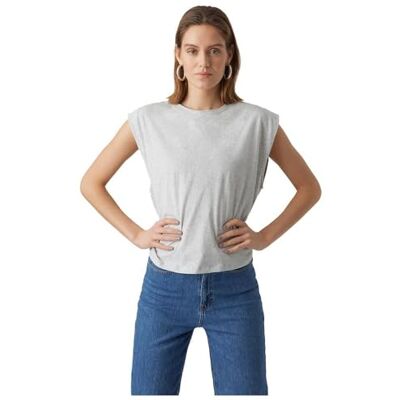 VERO MODA Damen Vmpanna Glenn Sl Top Noos Shirt, Light Grey Melange, S EU VERO MODA Damen Vmpanna Glenn Sl Top Noos Shirt, Light Grey Melange, S EU