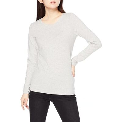 Amazon Essentials Damen Regular-Fit Langarm-T-Shirt Rundhalsausschnitt (In Übergröße Erhältlich), Hellgrau Meliert, XS Amazon Essentials Damen Regular-Fit Langarm-T-Shirt Rundhalsausschnitt (In Übergröße Erhältlich), Hellgrau Meliert, XS