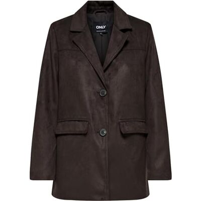 ONLY Damen Onlbine Life Faux Suede Blazer OTW, Mole, XL ONLY Damen Onlbine Life Faux Suede Blazer OTW, Mole, XL