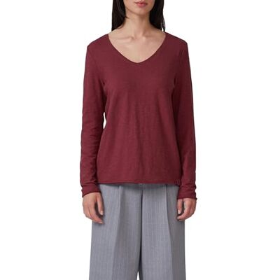 s.Oliver Jersey-Shirt mit V-Ausschnitt und Rollsaum s.Oliver Jersey-Shirt mit V-Ausschnitt und Rollsaum