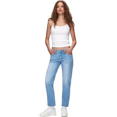 LTB Jeans Damen Fallon 300 Straight Mid Rise Basic-5-Pocket Light Wash Blau aus Baumwollmischung Größe W31L32 LTB Jeans Damen Fallon 300 Straight Mid Rise Basic-5-Pocket Light Wash Blau aus Baumwollmischung Größe W31L32