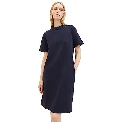 TOM TAILOR Damen Basic Kleid mit Stehkragen & Taschen TOM TAILOR Damen Basic Kleid mit Stehkragen & Taschen
