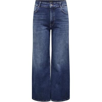 ONLY Carmakoma Damen Carjuicy Hw Wide Leg Rea255, Dark Blue Denim, 48W / 32L EU ONLY Carmakoma Damen Carjuicy Hw Wide Leg Rea255, Dark Blue Denim, 48W / 32L EU