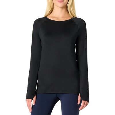 Amazon Essentials Damen Leichtes Schnelltrocknendes Sport-T-Shirt aus Tech Stretch mit Langen Ärmeln und Rundhalsausschnitt (Auch in Übergröße Erhältlich), Schwarz, L Amazon Essentials Damen Leichtes Schnelltrocknendes Sport-T-Shirt aus Tech Stretch mit Langen Ärmeln und Rundhalsausschnitt (Auch in Übergröße Erhältlich), Schwarz, L