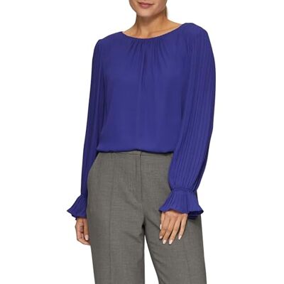 s.Oliver Viskosebluse mit Plisseeärmeln s.Oliver Viskosebluse mit Plisseeärmeln