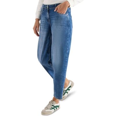 Cecil High Waist Barrel Leg Jeans im Loose Fit mid Blue wash 28 Cecil High Waist Barrel Leg Jeans im Loose Fit mid Blue wash 28