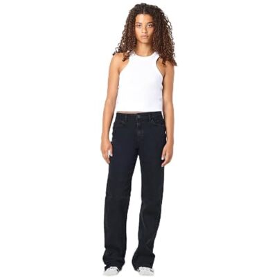 NOISY MAY Damen Denim Jeans Hose Wide Leg Mid Waist Stretch Pants NMYOLANDA, Farben:Schwarz-2, Größe:29W / 34L, Beinlänge:L34 NOISY MAY Damen Denim Jeans Hose Wide Leg Mid Waist Stretch Pants NMYOLANDA, Farben:Schwarz-2, Größe:29W / 34L, Beinlänge:L34