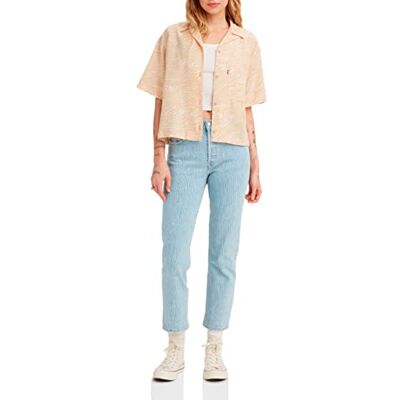 Levi's Damen Jeanshose 501 Crop High Rise, Straight Fit, Blau (Blue Pattern), W29/L26 Levi's Damen Jeanshose 501 Crop High Rise, Straight Fit, Blau (Blue Pattern), W29/L26