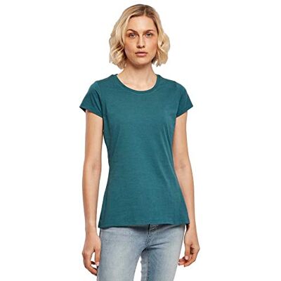 Build Your Brand Damen Basic Tee – Figurbetontes Baumwoll T-Shirt mit Rundhalsausschnitt & kurzen Ärmeln, ideal für Alltag, Freizeit & Veredelung,Teal,S Build Your Brand Damen Basic Tee – Figurbetontes Baumwoll T-Shirt mit Rundhalsausschnitt & kurzen Ärmeln, ideal für Alltag, Freizeit & Veredelung,Teal,S
