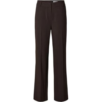 SELECTED FEMME Damen SLFRITA MW Wide Pant Mel NOOS Hose, Coffee Bean/Detail:Melange, 36 SELECTED FEMME Damen SLFRITA MW Wide Pant Mel NOOS Hose, Coffee Bean/Detail:Melange, 36