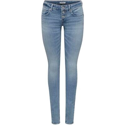 ONLY Onlhush Lw Skinny Button Fly DNM ONLY Onlhush Lw Skinny Button Fly DNM