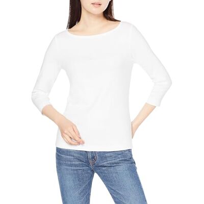 Amazon Essentials Damen Bateau-Ausschnitt T-Shirt mit 3/4-Ärmeln, Schmale Passform, Weiß, XXL Amazon Essentials Damen Bateau-Ausschnitt T-Shirt mit 3/4-Ärmeln, Schmale Passform, Weiß, XXL