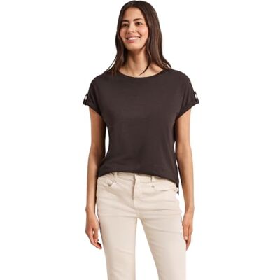 Street One T-Shirt mit Rundhals und Knopfdetails Street One T-Shirt mit Rundhals und Knopfdetails