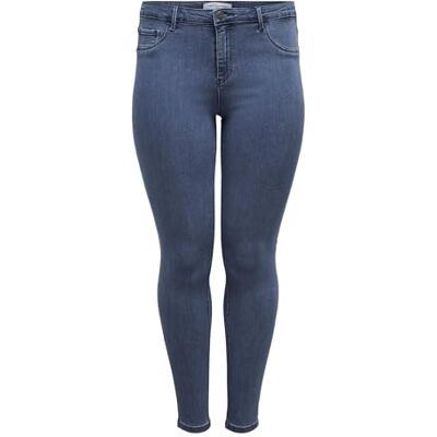 ONLY Carmakoma Damen Carthunder Push Up Reg Mbd Noos Skinny Jeans, Medium Blue Denim, 54 EU ONLY Carmakoma Damen Carthunder Push Up Reg Mbd Noos Skinny Jeans, Medium Blue Denim, 54 EU