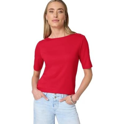 Street One Kurzarm Shirt mit Knopfdetail Salsa red 42 Street One Kurzarm Shirt mit Knopfdetail Salsa red 42
